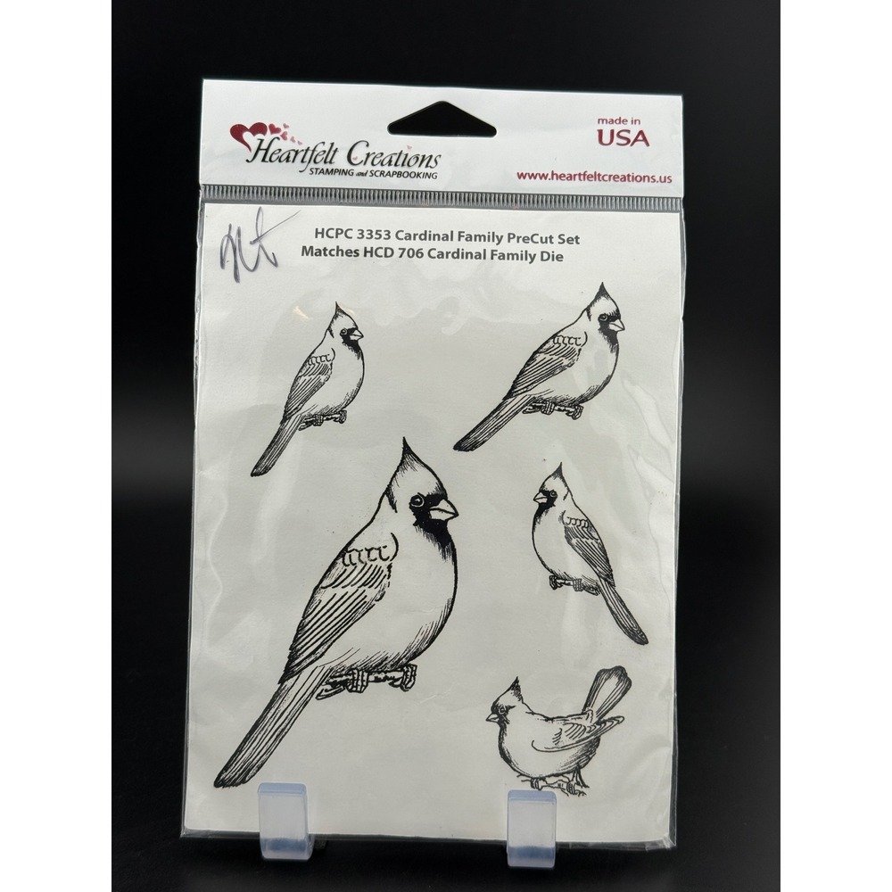 Heartfelt Creations Cardinal Family PreCut Stamp Set HCPC 3353 Bird Scrapbooking